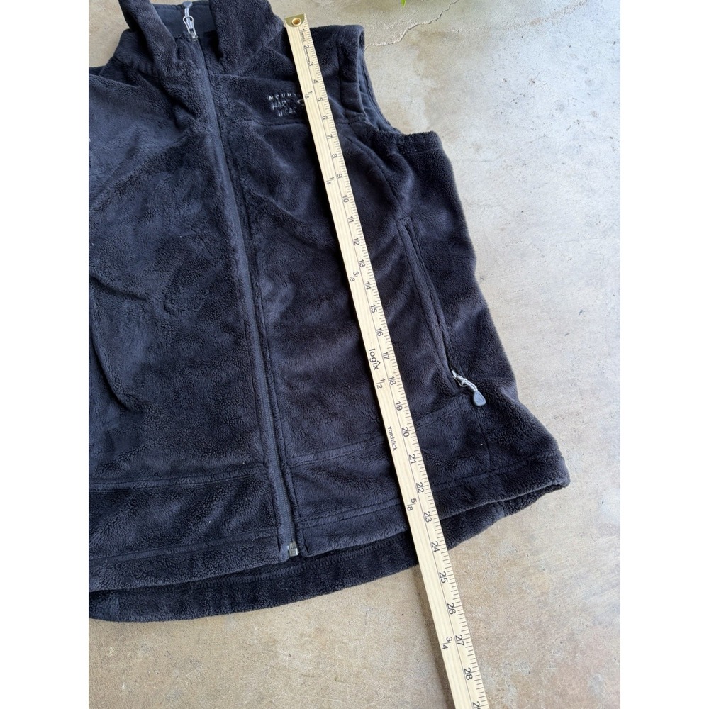 Mountain Hardwear Black Soft Fleece Full Zip Vest Granola Girl Cabincore Medium - Picture 8 of 8